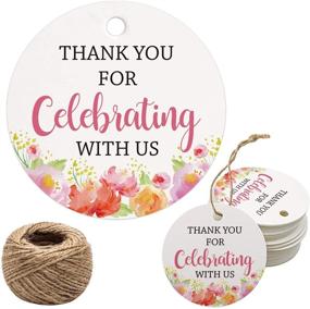 img 4 attached to Celebrating 100Pcs Floral Wedding Birthday Gift Wrapping Supplies