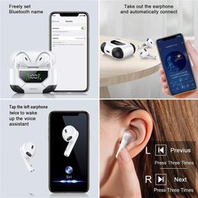 img 1 attached to 🎧 Waterproof Wireless Earbuds with Bluetooth 5.0, Built-in Mic, USB-C Quick Charge, 13mm Driver, Noise Cancelling, 25Hrs Playtime, Deep Bass, Touch Control Headset, Wireless Charging Included