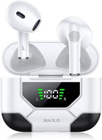 img 4 attached to 🎧 Waterproof Wireless Earbuds with Bluetooth 5.0, Built-in Mic, USB-C Quick Charge, 13mm Driver, Noise Cancelling, 25Hrs Playtime, Deep Bass, Touch Control Headset, Wireless Charging Included