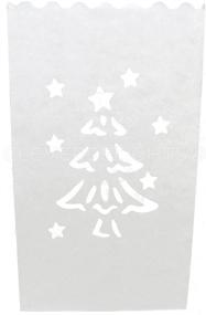 img 1 attached to 🎄 CleverDelights 20 Count White Luminary Bags with Christmas Tree Design - Ideal for Wedding Parties, Christmas Holidays, and Luminaria