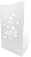 🎄 cleverdelights 20 count white luminary bags with christmas tree design - ideal for wedding parties, christmas holidays, and luminaria logo