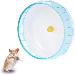 img 1 attached to 🐹 Silent Spinner Hamster Wheel, 8.3 inch Comfort Exercise Wheel for Hamsters, Gerbils, Rats, and Small Pets - Premium PP Material in Blue