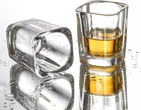 img 2 attached to 🥃 Vivimee 2.2 oz Square Shot Glasses - 30 Pack Heavy Base Bulk Set, Clear Espresso Shot Glass, Small Whiskey Shot Glasses for Vodka, Whiskey, Tequila, Espressos, Spirits & Liquors