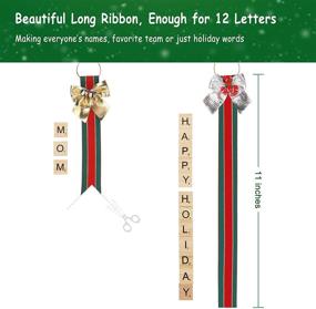 img 1 attached to 🎄 DIY Personalized Christmas Ornaments Kit for Kids & Adults: Decorate with Hot Glue Gun, Ribbon, Letter Tiles, Jingle Bells - Rustic Xmas Decor for Gifts, Stockings & Present Toppers