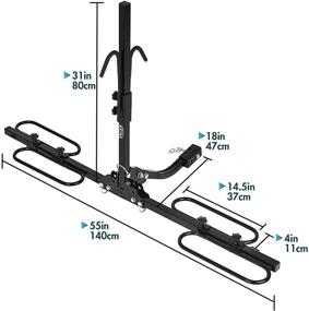 img 3 attached to 🚲 MKING Car Bike Racks - Platform Style 2 Bike Hitch Rack | Foldable & Compact Steel Structure | Tray Bicycle Carrier Racks for Car, RV, SUV, and Trailer