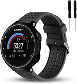 img 3 attached to 📱 Silicone Replacement Watch Bands for Garmin Forerunner 235, 220, 230, 620, 630, 735 Smart Watch - Compatible Bands with Pin Removal Tools