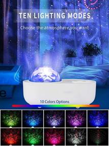 img 3 attached to 🌊 Ocean Wave Star Projector Night Light with Music and Bluetooth Speaker - 10 Colors Rotating Galaxy Projector for Bedroom Decoration, Ideal for Kids and Adults