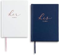 j&a homes vow books his and hers - wedding officiant book with gold foil & gilded edges - vows renewal gifts keepsake cards - white navy, 40 pages logo