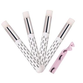 img 1 attached to 🖌️ 10-Pack White Lash Cleanser Brushes – Lash Shampoo Brushes for Eyelash Extensions, Blackhead Removal, Nose Cleaning, and Washing – Cute Cosmetic Brush Set