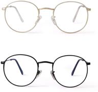 👓 round eyewear frames with blue light blocking lens: anti-blue light glasses logo