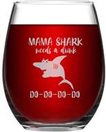 🦈 playful baby mama shark wine glass for moms: funny shark gifts & accessories логотип