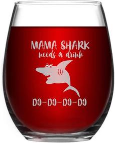 img 4 attached to 🦈 Playful Baby Mama Shark Wine Glass for Moms: Funny Shark Gifts & Accessories