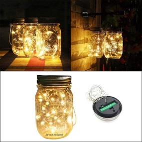 img 3 attached to PAPRMA 6 Pack Solar Mason Jar Lid Lights with 20 LED Fairy String Lights and 6 Hangers - Perfect Party, Garden, Patio, Path, and Christmas Decorations, Warm White (Jar NOT Included)