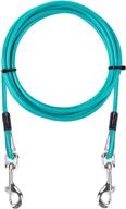 🐶 10ft dog tie out cable - galvanized steel wire rope with pvc coating for small to medium pets up to 80 lbs by amofy logo