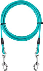 img 4 attached to 🐶 10ft Dog Tie Out Cable - Galvanized Steel Wire Rope with PVC Coating for Small to Medium Pets Up to 80 lbs by AMOFY