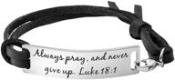 📿 yiyang inspirational leather bracelet: elegant christian engravings & bibler verses in stunning silver jewelry for women logo