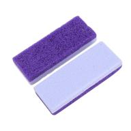 💜 healifty foot exfoliating pedicure tool - callus remover scrubber 2pcs (purple) logo