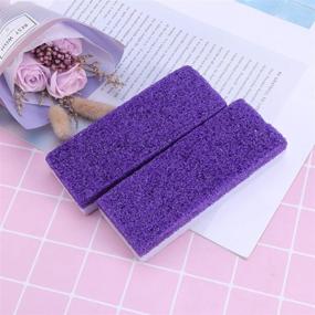 img 2 attached to 💜 Healifty Foot Exfoliating Pedicure Tool - Callus Remover Scrubber 2pcs (Purple)