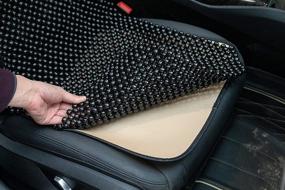 img 2 attached to KENNISI Natural Beaded Car Seat Cover Cooling Auto Seats Durable Wooden Bead Cushion For Autumn Stress Free Keeps The Back From Getting Sweaty While Driving (1-Black &Amp