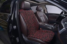 img 4 attached to KENNISI Natural Beaded Car Seat Cover Cooling Auto Seats Durable Wooden Bead Cushion For Autumn Stress Free Keeps The Back From Getting Sweaty While Driving (1-Black &Amp