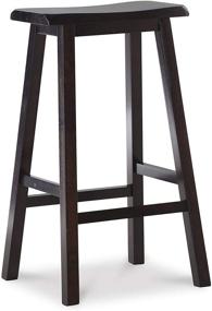 img 4 attached to Linon Home Saddle Stool 29-Inch - Dark Brown: Sleek & Comfortable Seating Solution for Any Space