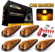 подсветки partsam amber teardrop для кабины 9led маркерные огни 5 штук передние задние верхние огни для грузовиков с кабинами, фургонов, пикапов, тяжеловесных грузовиков и домов на колесах: улучшенная видимость и стиль! логотип