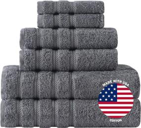 img 3 attached to 💎 Premium Classic Turkish Towel Set - 6-Piece Luxury Bath Towels for a Luxurious Bathroom Experience - Made with 100% USA Cotton, Fast-Drying, Incredibly Soft and Highly Absorbent - Includes 2 Bath, 2 Hand, and 2 Washcloth Towels - Elegant Grey Color