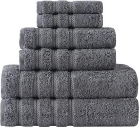 img 4 attached to 💎 Premium Classic Turkish Towel Set - 6-Piece Luxury Bath Towels for a Luxurious Bathroom Experience - Made with 100% USA Cotton, Fast-Drying, Incredibly Soft and Highly Absorbent - Includes 2 Bath, 2 Hand, and 2 Washcloth Towels - Elegant Grey Color