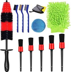img 4 attached to 12-Piece YLMKDE Car Detailing Brushes Set - Tire Brush Kit for Safe, Scratch-Free Cleaning of Car Wheels & Interior/Exterior Surfaces