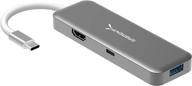 сабрент usb-c хаб с hdmi, 2 портами usb 3.0, поддержкой 4к и подачей питания 60w (hb-u2hc) логотип