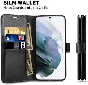 img 2 attached to Samsung Galaxy S21 Wallet Case - 6.2 inch - MONASAY [Includes Screen Protector] - Flip Folio Leather Cell Phone Cover with Credit Card Holder - Galaxy S21 5G Compatible