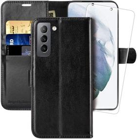 img 4 attached to Samsung Galaxy S21 Wallet Case - 6.2 inch - MONASAY [Includes Screen Protector] - Flip Folio Leather Cell Phone Cover with Credit Card Holder - Galaxy S21 5G Compatible