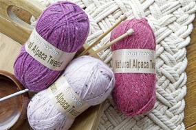 img 1 attached to 🧶 Mary Maxim Natural Alpaca Tweed Yarn - Medium Worsted Weight Yarn - Knit & Crochet Projects - 77% Acrylic, 20% Alpaca, 3% Viscose - 4 Ply - 262 Yards (Thistle)