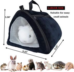 img 3 attached to 🐹 Portable and Comfy Asoract Hamster Carrier Bag: Super Soft Coral Fleece Travel Tote for Small Animals - Hedgehog, Squirrel, Mice, Rats, Sugar Glider, and More!