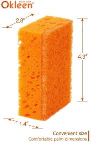 img 1 attached to 🍊 Okleen Orange Multi Use Scrub Sponge - 9 Pack, Heavy Duty and Non Scratch, Made in Europe