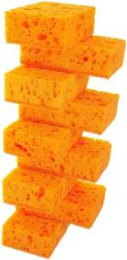 img 4 attached to 🍊 Okleen Orange Multi Use Scrub Sponge - 9 Pack, Heavy Duty and Non Scratch, Made in Europe