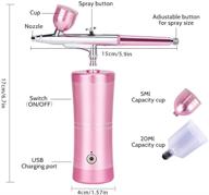 yofuly handheld mini airbrush kit: cordless rechargeable pink makeup machine for nail art, barber, model painting – includes 2 capacity cups logo