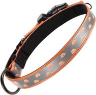 adjustable nylon dog collar with safety buckle | soft neoprene padding for small, medium, and large pets - grand line reflective puppy collar логотип
