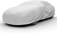 🚗 budge lite car cover - indoor/outdoor, dustproof, uv resistant, sedan car cover for up to 200 inches - gray logo