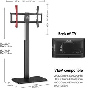 img 2 attached to 📺 Tall Universal TV Stand Mount for 32 to 65 Inch TVs - FITUEYES Swivel Floor TV Stand with Sturdy Wood Base, Ideal for Space Saving in Corner Bedroom