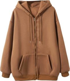 img 4 attached to 🧥 Stay stylish and cozy with SHEIN's Oversized Long Sleeve Drawstring Drop Shoulder Zip Up Hoodie Sweatshirt for Women