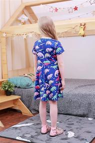 img 2 attached to 🦖 Dazzling ALISISTER Dinosaur Sundress: Trendy Crew Neck Birthday Girls' Clothing in Dresses
