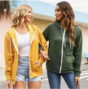 img 2 attached to Stay Cozy and Stylish with the Sherosa Women's Zip Up Hoodies - Trendy Zipper Hooded Jacket with Pockets