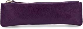 img 4 attached to 🖊️ Londo Zippered Genuine Leather Pen and Pencil Case Cosmetic Pouch: Sleek and Versatile Organizer for Pens, Pencils, and Cosmetics