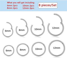 img 3 attached to Men，8Pcs Surgical Cartilage Piercing Earrings
