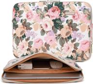 📚 kayond canvas water-resistant notebook sleeve for 11.6 inch laptop with 11 pockets tablet (11-11.6 inch, white camellia) logo