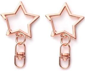 img 4 attached to GBSTORE 10Pcs Rose Gold Star Shape Swivel Lobster Clasp Snap Hook Keychain Jewelry Findings