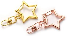 img 1 attached to GBSTORE 10Pcs Rose Gold Star Shape Swivel Lobster Clasp Snap Hook Keychain Jewelry Findings