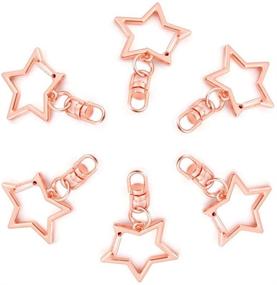 img 3 attached to GBSTORE 10Pcs Rose Gold Star Shape Swivel Lobster Clasp Snap Hook Keychain Jewelry Findings