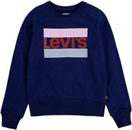 толстовка levis girls с круглым вырезом в полоску логотип